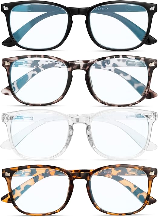 Photo 1 of 4 Pack Reading Glasses for Women and for Men, Blue Light Blocking Readers, Computer Bluelight Eyeglasses