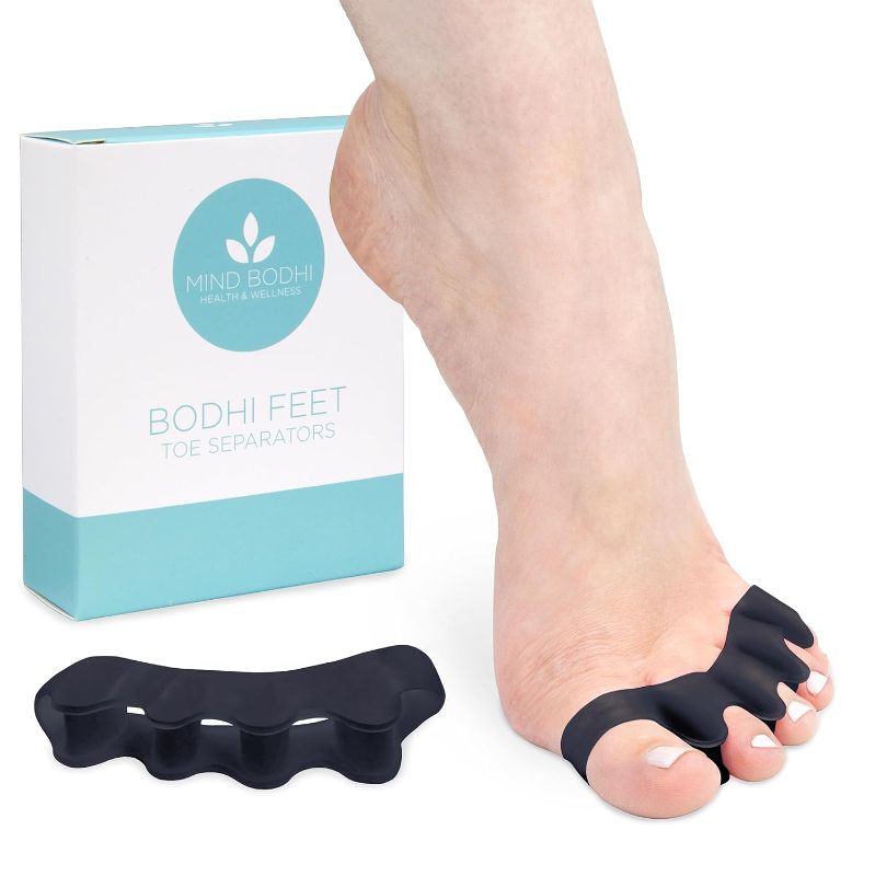 Photo 1 of Mind Bodhi Toe Separators - Correcting Bunions and Restoring Toes to Their Original Shape - For Men and Women - Toe Spacers Bunion Corrector – Black