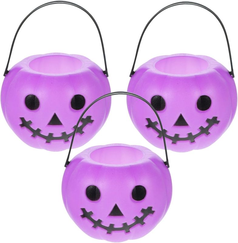 Photo 1 of Misc. Bundle - Purple Mini Pumpkin Bucket Halloween Candy Bucket Portable PumpkinCandy Bucket Trick Or Treat Bucket Halloween Bucket Halloween Pail Party Decor (Purple); 25 Inch Hair Drain Cleaner Tool, 20 Inch Drain Clog Remover Tool, 7 Pack Drain Auger 