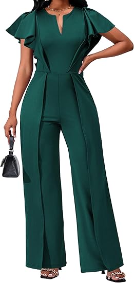 Photo 1 of Small sexycherry Formal Jumpsuit for Women Dressy Elegant Long Straight Pants Jumpsuits for Party Club with Zipper