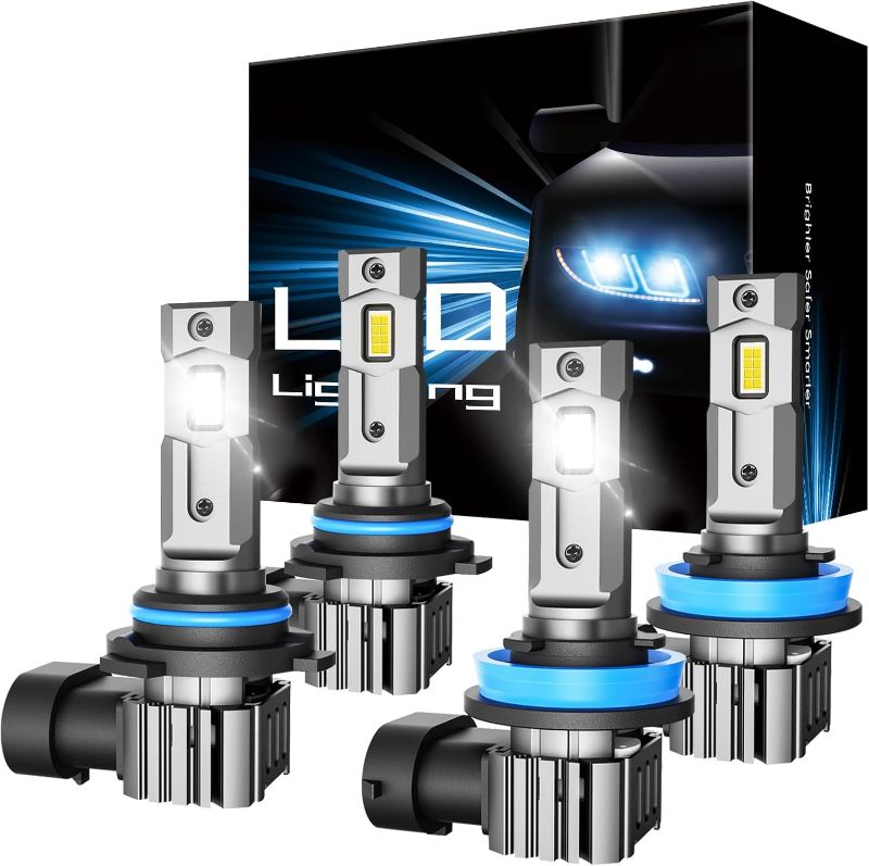 Photo 1 of H11 9005 Bulbs, 60W 16000LM Fog Lights, Super Bright Cool White Light Bulbs, Plug & Play, Pack of 4