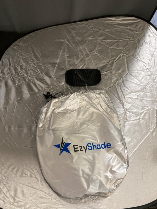 Photo 2 of EzyShade Windshield Sun Shade with Shield-X Reflective Technology. See Size-Chart with Your Vehicle. Foldable 2-Piece Car Sunshades Reflect UV Sun and Heat and Protect Your Car. Standard (Medium) Size