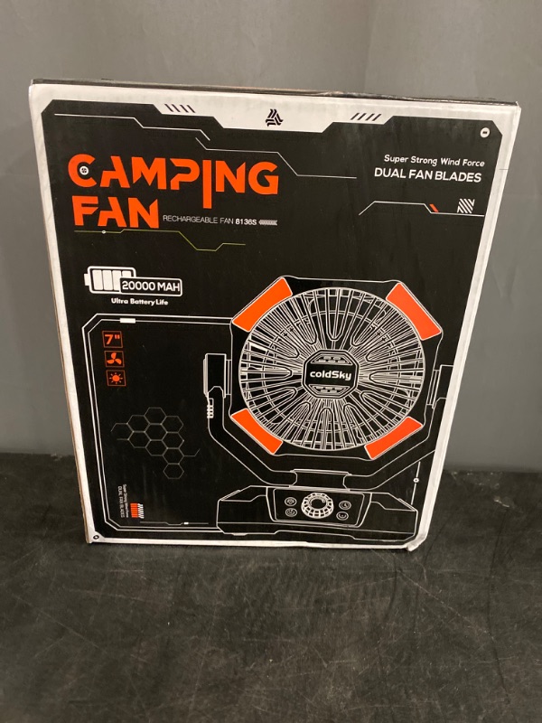 Photo 3 of Camping Fan, Battery Operated Fan with 4 LED Lantern, 8 Speeds Desk Fan with Remote, Portable Outdoor Fan with Hook for Tent, Power Outages, Jobsite