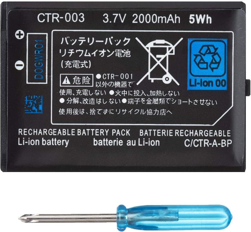 Photo 1 of Battery Replacement Compatible for Nin 3DS CTR-003 with Tool Kit Pack(Not compatiable with 3DS XL