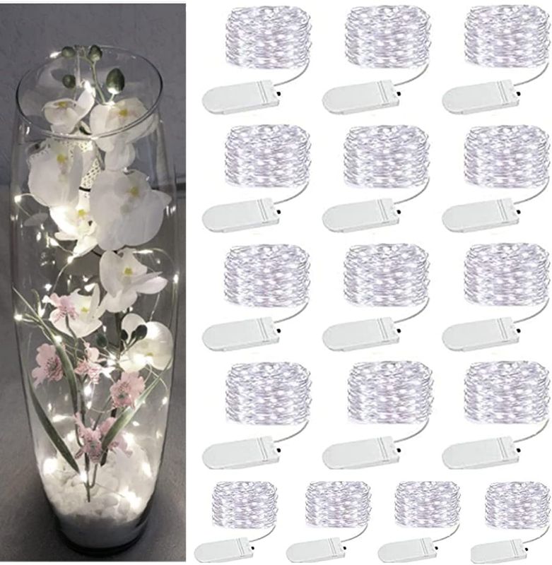 Photo 1 of 6 Pack Fairy Lights Battery Operated, 10ft 30 Led Mason Jar Lights, Waterproof Firefly Lights (Cool White)