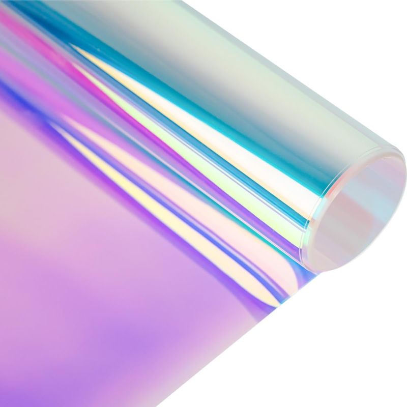 Photo 1 of Holographic Decorative Window Film Self Adhesive Chameleon Rainbow Effect Glass Decoration Tint for Christmas Home Decoration Glass Film