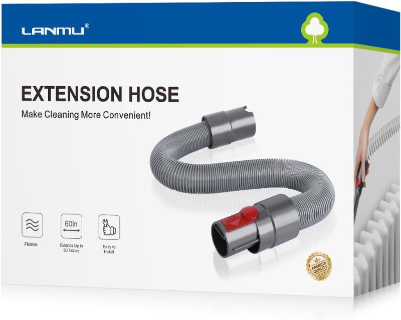 Photo 1 of LANMU Flexible Extension Hose Attachment Compatible with Dyson V15 V12 V11 V10 V8 V7 Outsize Absolute Animal Motorhead Gen5 Cordless Vacuum Cleaner (20 to 60 Inch)