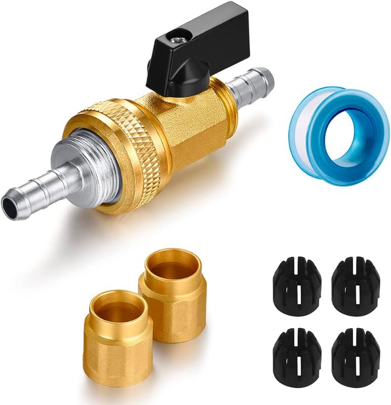 Photo 1 of Garden telescopic hose end adapter with shut off Valve,Garden retractable hose end Fittings Kit,Repair Connector,Garden hose Brass Shut Off Valve 1Set