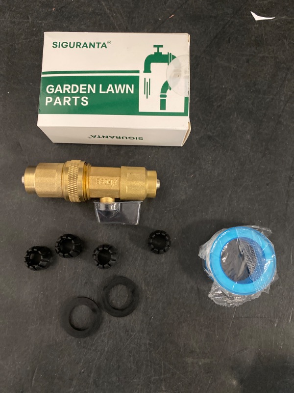 Photo 2 of Garden telescopic hose end adapter with shut off Valve,Garden retractable hose end Fittings Kit,Repair Connector,Garden hose Brass Shut Off Valve 1Set