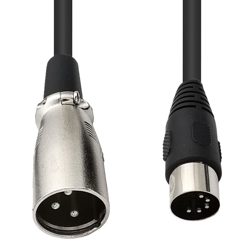 Photo 1 of MIDI 5 Pin DIN Male to XLR 3 Pin Male Cable (5Ft)