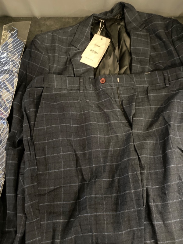 Photo 1 of Blazer 44 / Pants 40 Yellow MOGU Mens 3 Piece One Button Slim Fit Windowpane Suits 