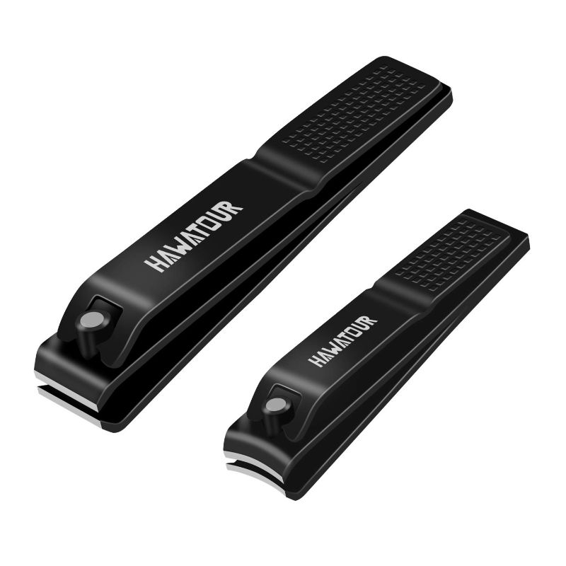 Photo 1 of HAWATOUR Nail Clippers Set, Ultra Sharp Sturdy Fingernail and Toenail Clipper Cutters with Visibly Tin Case, Black
