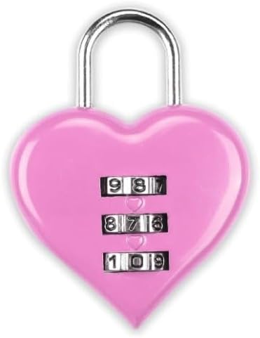 Photo 1 of Misc. Bundle - Pink Combination Lock, Heart Shape 3 Digital Password Padlock, Mini Outdoor Combo Gate Lock for School Gym Locker, Fence Gate, Toolbox, Employee Hasp Locker Combination Padlocks; Nail Files Bufers 5pcs Nail File Buffer 220/280 Grit Diamond 