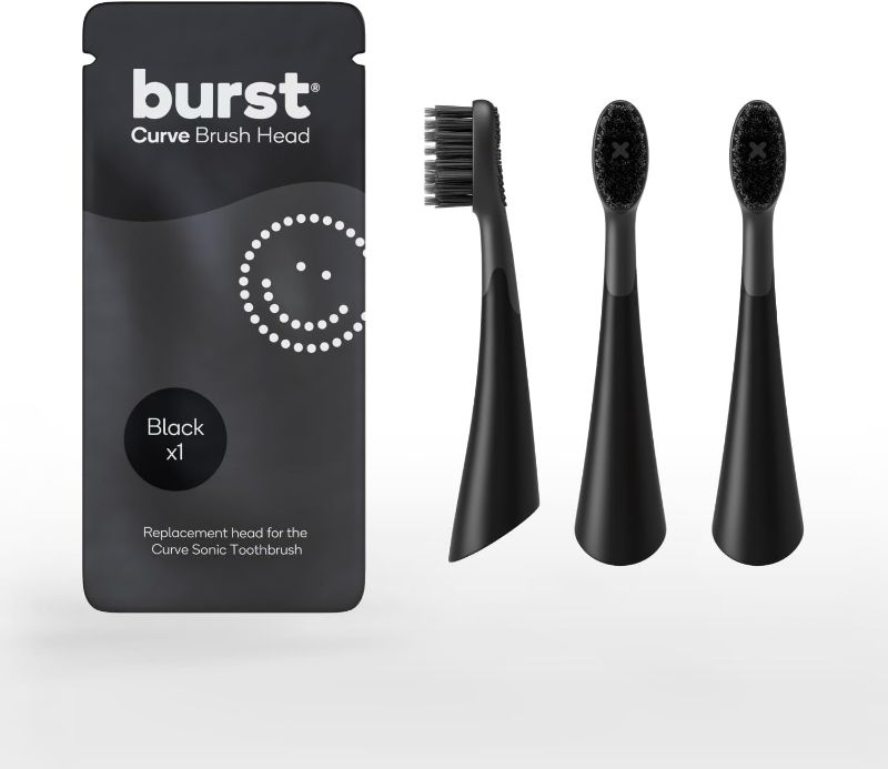 Photo 1 of BURST Toothbrush Heads - Electric Toothbrush Replacement Heads for BURST Curve Sonic Toothbrushes - (Black)