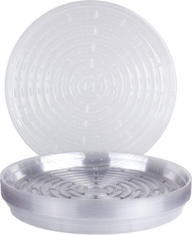 Photo 1 of Curtis Wagner Round Clear Vinyl 14" Plant Saucer - 25 Pack