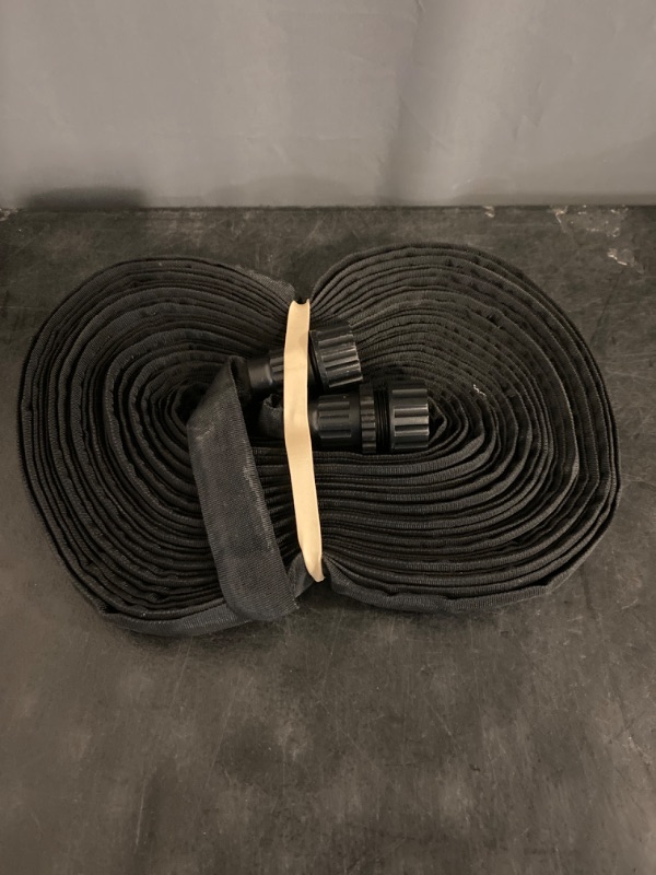 Photo 2 of Flat Soaker Hose for Garden Bed,25 50 75ft 50ft*2 1/2" Linkable Consistent Drip Irrigation Hose Save 80% Water Leakproof Heavy Duty Double Layer Sprinkler Garden Hose with Holes (50FT)