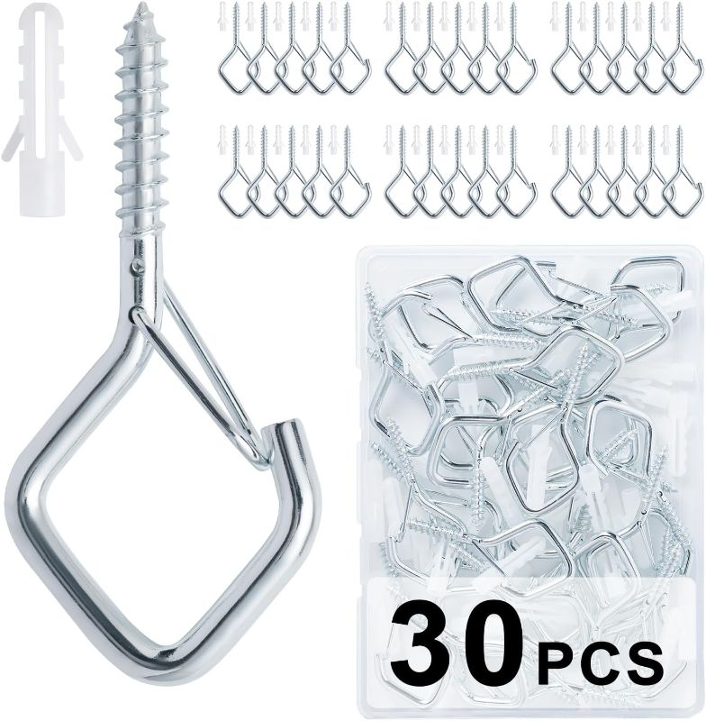 Photo 1 of 30 PCS Cup Screw-in Hanger Hooks with Safety Buckle, Windproof Screw Hooks Perfect for Hanging Outdoor String Lights, Plants, and Patio Lights,for Ceiling and Wall Mount, 2.2 Inches in Silver
&&
Flat Back Crystal Rhinestones Round Gems, Black (4.6-4.8mm) 