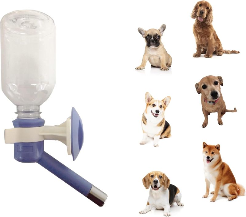 Photo 1 of Choco Nose Patented No-Drip Dog Water Bottle/Feeder for Dogs/Cats and Other Small-Medium Sized Animals - for Cages, Crates or Wall Mount. 10.2 Oz. Mess Free Leak-proof Nozzle 16mm, Blue (C590)