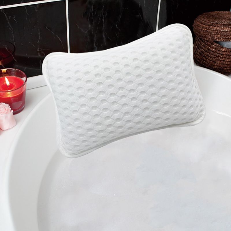 Photo 1 of Bath Pillows for tub,Home Spa Pillows for Bathtub, Hot Tub,Head and Neck Support with 2 Strong Suction Cups,White