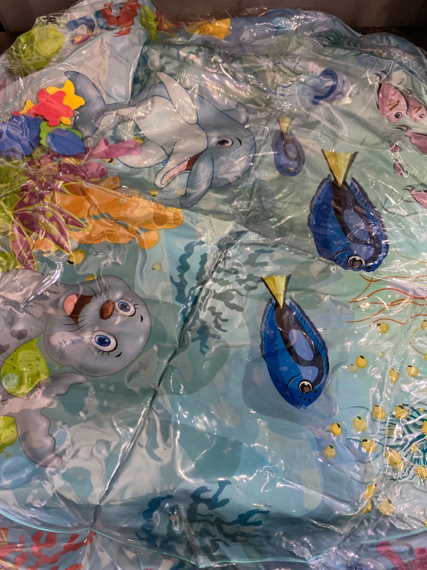 Photo 1 of Extra Large Thickened Sensory Water Playmat for Cats - Water Sensor Playmat with Fish for Cool Comfortable Pet Play (42in*42in)