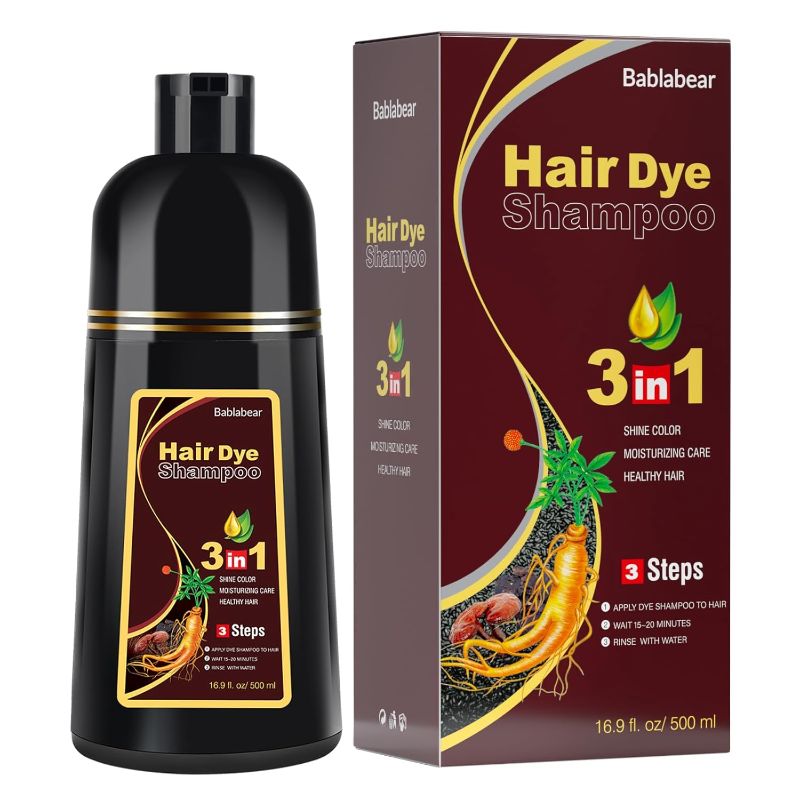 Photo 1 of Dark Brown Hair Color Shampoo for Gray Hair 500ML Instant Hair Dye Shampoo for Men & Women-3 in 1 Color Shampoo for Dark Hair-Colors in Minutes-Long Lasting-Safe & Easy to Use