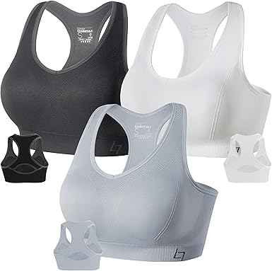 Photo 1 of Large Racerback Sports Bras for Women - Padded Seamless High Impact Support for Yoga Gym Workout Fitness