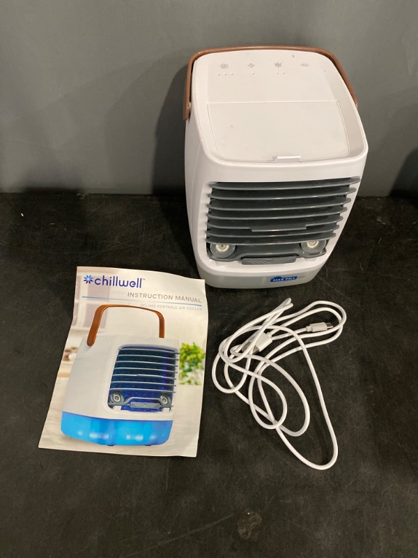 Photo 2 of ChillWell 2.0 Evaporative Air Cooler for Room - 4-Speed Mini Portable Swamp Coolers with Humidifier | Indoor Personal Cooling Unit In Bedroom, Home Office, and Camping | USB- Rechargeable, Easy Setup