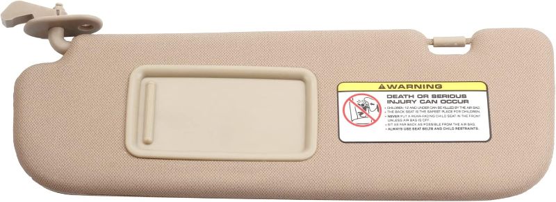 Photo 1 of Beige Left Driver Side Sun Visor Compatible with Hyundai Elantra 2011 2012 2013 2014 2015 Replaces# 852103X000TX