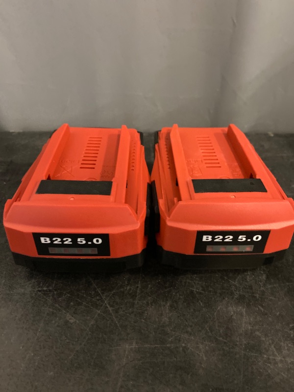 Photo 2 of 2 Pack 22V 5.0Ah Replacement Lithium-Ion Battery Compatible with Hilti B22 21.6V 22V Cordless Power Tools