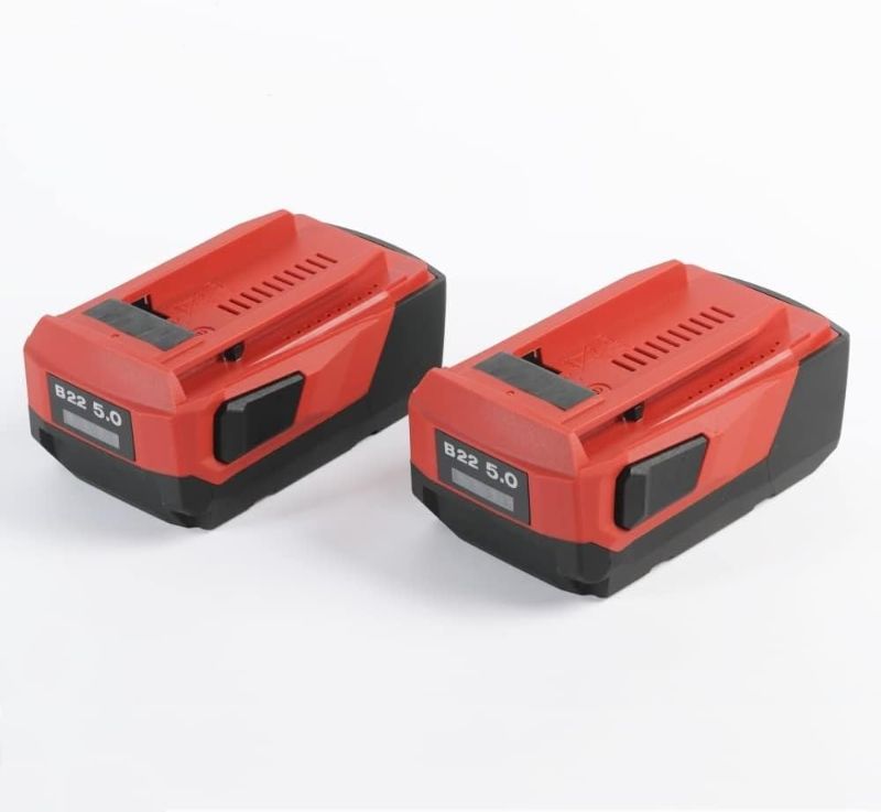 Photo 1 of 2 Pack 22V 5.0Ah Replacement Lithium-Ion Battery Compatible with Hilti B22 21.6V 22V Cordless Power Tools