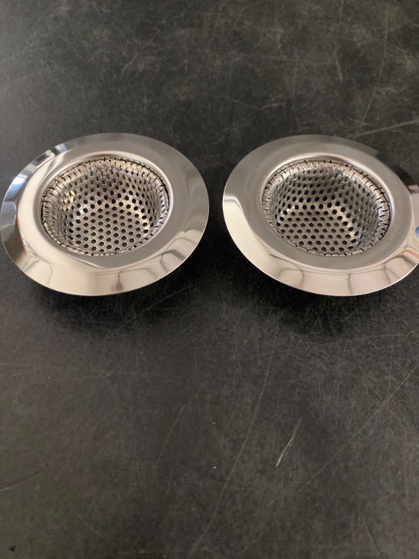 Photo 2 of 2PCS Kitchen Sink Strainer - Stainless Steel, Large Wide Rim 4.5" Diameter