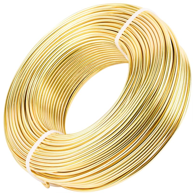 Photo 1 of 12 Gauge Gold Aluminum Wire Anodized Jewelry Craft Making Beading Floral Colored Aluminum Craft Wire for Jewelry Craft.(Gold/12-Gauge)