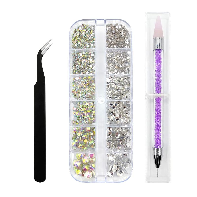 Photo 1 of 1500pcs Clear Rhinestones in 6 Sizes Flat Back Shiny Crystal AB Nail Art Gems with Tweezer and Rhinestone Picker Dotting Pen Nail Art Tools for Nails, Face Eye Makeup, Craft
&&
6 Sets Waterproof Silicone Swimming Earplugs Nose Clip Plugs,Ear & Nose Protec