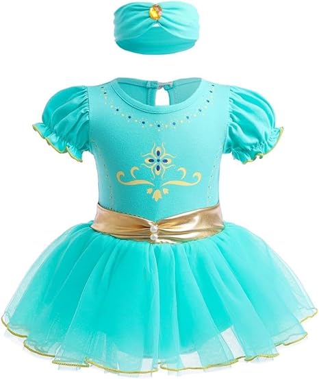 Photo 1 of 9-12T Dressy Daisy Infant Baby Girl Princess Romper Costume Onesie Fancy Dress Bodysuit Halloween Birthday Outfit with Headband