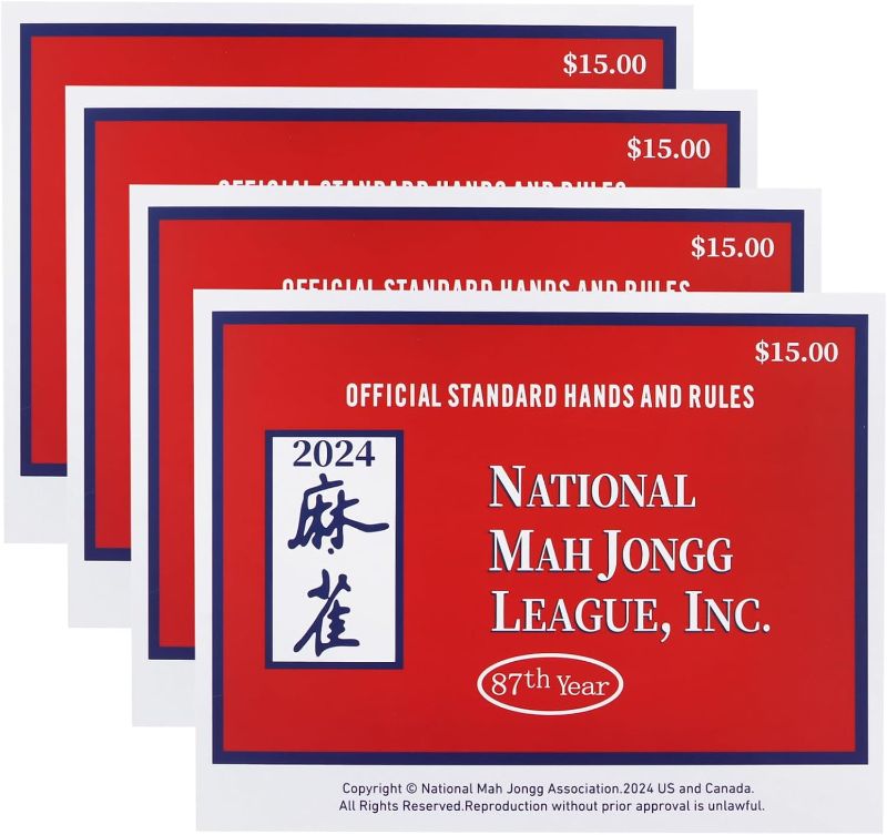 Photo 1 of 2024 National Mah Jongg Cards Official Rules & Hand Crads - Large Size - 4Pcs