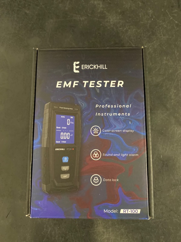 Photo 3 of ERICKHILL EMF Meter, Rechargeable Digital Electromagnetic Field Radiation Detector Hand-held Digital LCD EMF Detector, Great Tester for Home EMF Inspections, Office, Outdoor and Ghost Hunting(Blue)