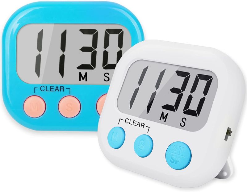 Photo 1 of Classroom Timers for Teachers Kids Large Magnetic Digital Timer 2 Pack Blue White