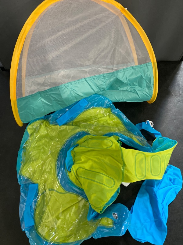 Photo 1 of Baby Swimming Pool Float with Canopy UPF50+ Sun Protection, Airbag Support Five-in-one Safety Protection, Add Tail No flip Over Inflatable Baby Pool Floaties for Pool 3-36 Months
