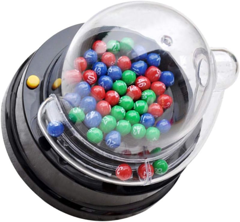 Photo 1 of Electric Lotto Ball Machine: Machine Portable Bingo Machine Cage Game with Balls Fortunate Number Picker, Electric Shake Lucky Ball Machine