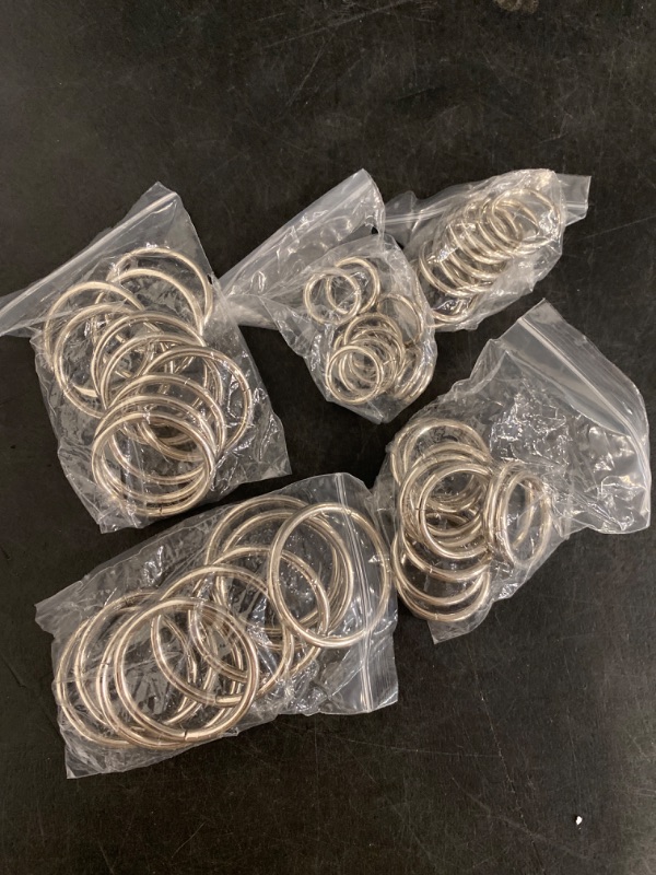 Photo 2 of 50 Pcs Stainless Steel Smoothing Welded O-Ring, 15/20/25/30/40mm Inside Diameter Metal Round Rings for Camping Belt, Dog Leashes, Hardware (Thickness 3mm, 10 of Each)