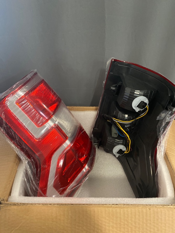 Photo 2 of Brake Tail Light Rear Lamp Compatible With Ford F150 F-150 2018 2019 2020 Driver and Passenger Side Halogen Type OE-Style with Bulbs and Harness NON LED, NON Blind Spot Replace#JL3Z13405H