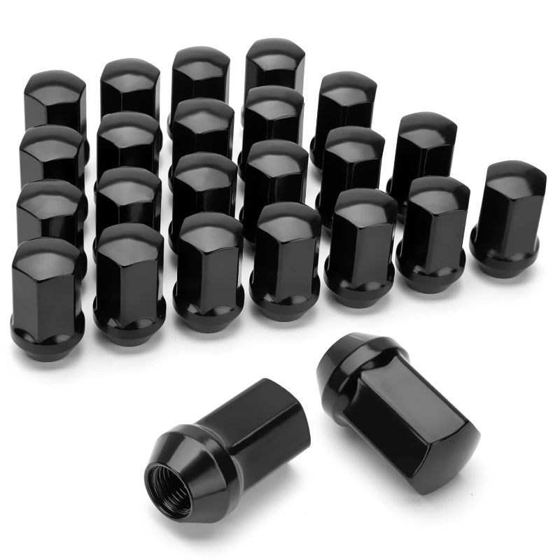 Photo 1 of 24pcs 14x1.5 Stock Lug Nuts 1.75 inch(45mm) Height 7/8" Hex(22mm), M14-1.5 One-Piece Design Factory Wheel Lugnuts Compatible with Chevy Silverado & Tahoe GMC Sierra 1500 Buick Dodge Cadillac