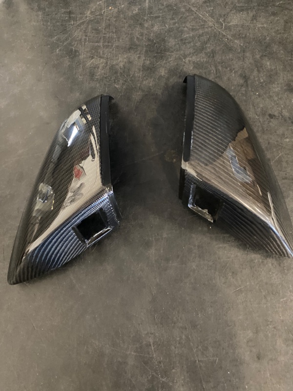 Photo 2 of Side Mirror Covers, Real Carbon Fiber Rearview Wing Mirror Caps for Audi SQ5 Q5 (2018-2024) Q7 (2016-2024) (With Lane Change Assist)