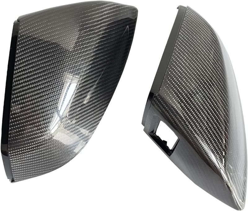 Photo 1 of Side Mirror Covers, Real Carbon Fiber Rearview Wing Mirror Caps for Audi SQ5 Q5 (2018-2024) Q7 (2016-2024) (With Lane Change Assist)