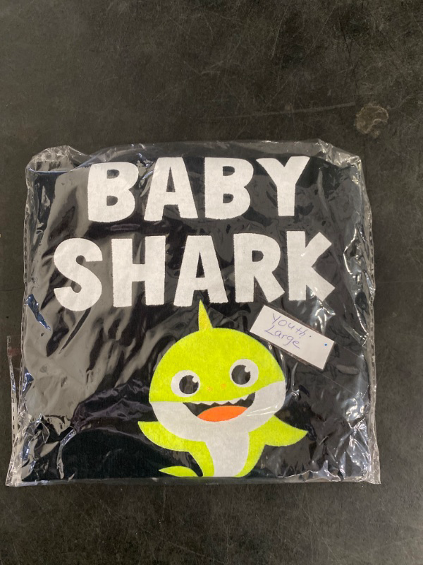 Photo 2 of Large Youth Custom Design Baby Shark T-Shirt Black