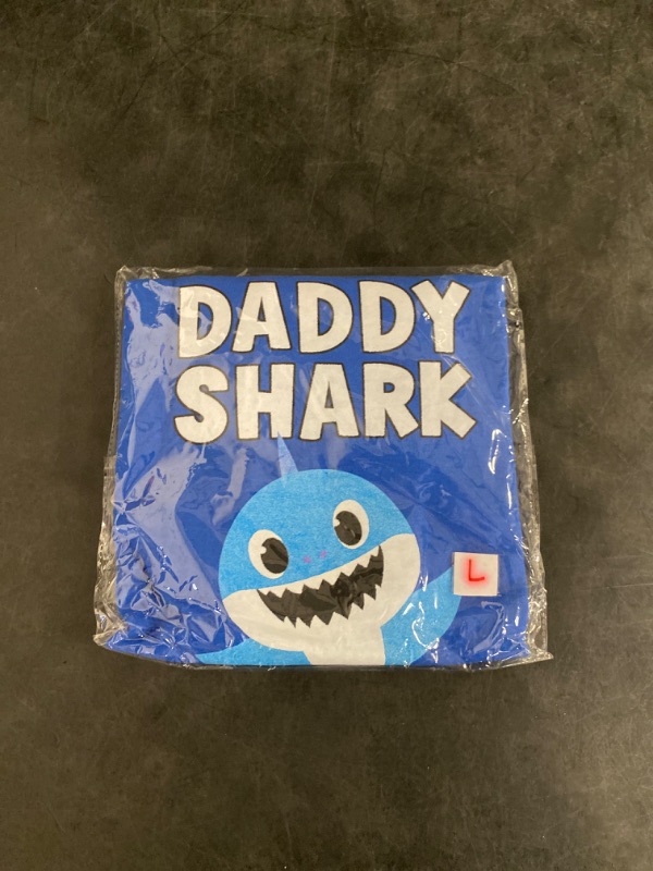 Photo 2 of Large Adult Custom Shirt Daddy Shark Shirt Blue