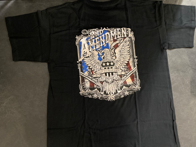 Photo 2 of Large Custom Design T-Shirt 2nd Amendment Design Black