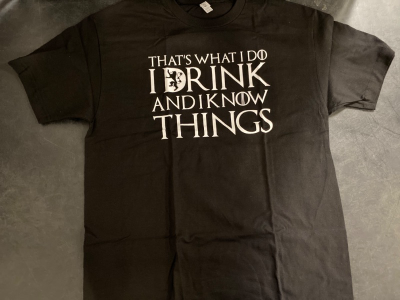 Photo 1 of Large Custom Design T-Shirt Drink Black