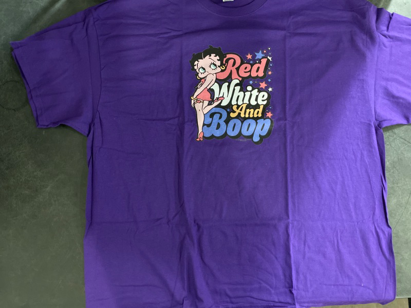 Photo 2 of 4XL Wild Bobby Betty Boop Red White and Boop Betty Boop Womens T-Shirt, Purple