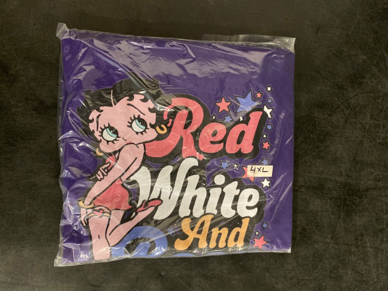 Photo 3 of 4XL Wild Bobby Betty Boop Red White and Boop Betty Boop Womens T-Shirt, Purple